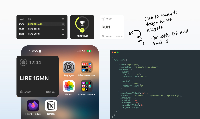 ApparenceKit V5 generate iOS and Android home widget from JSON