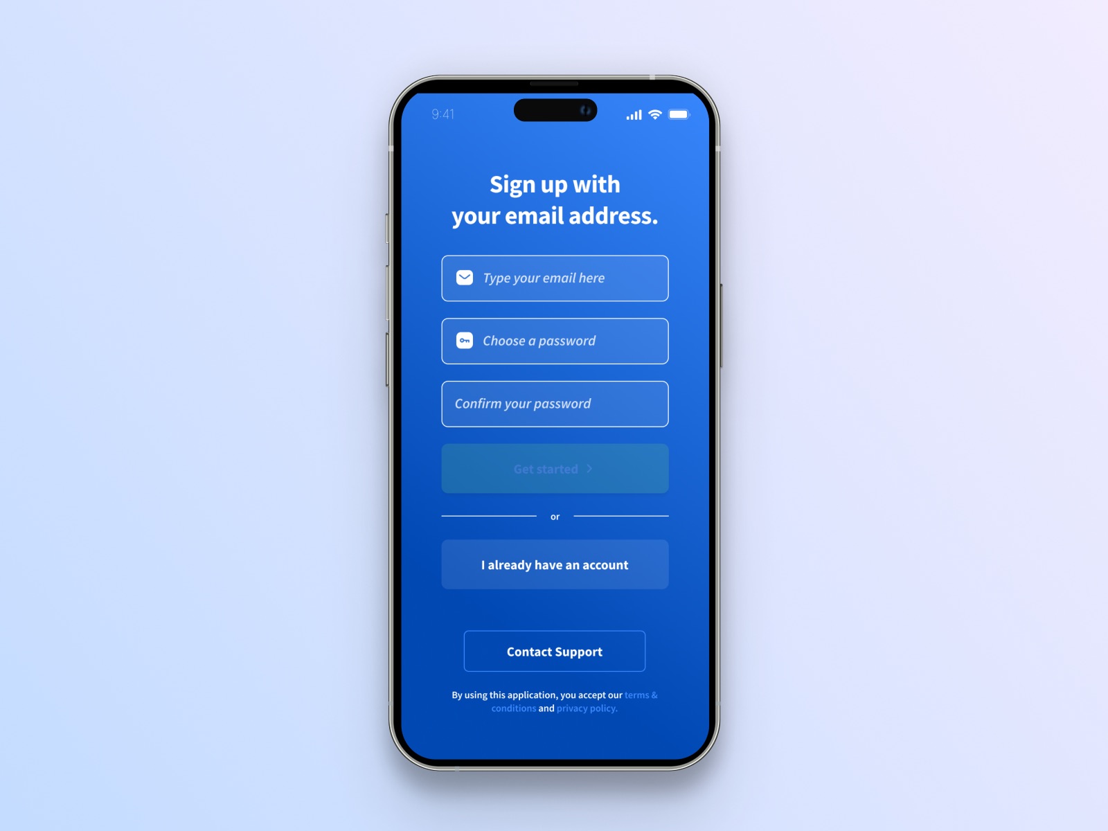 flutter login page example using email authentication