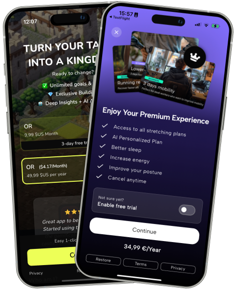mobile paywall screen made with flutter