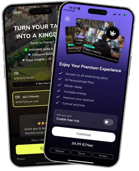 mobile paywall screen made with flutter