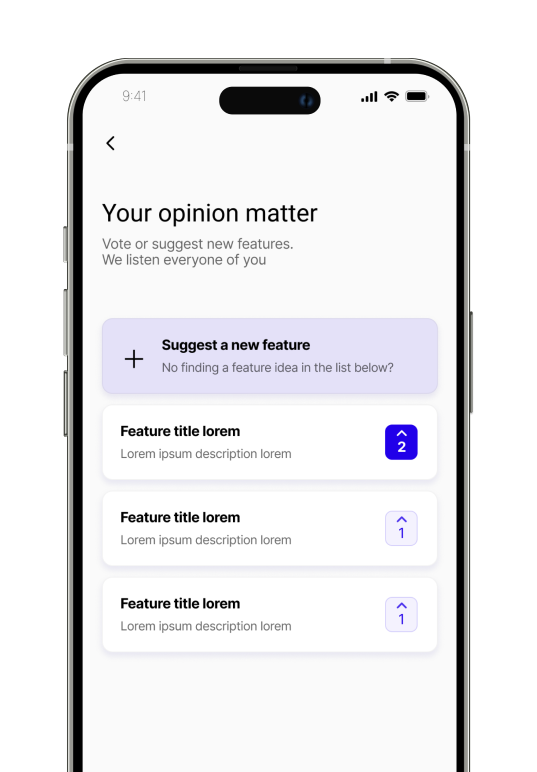 iOS and Android feature vote template