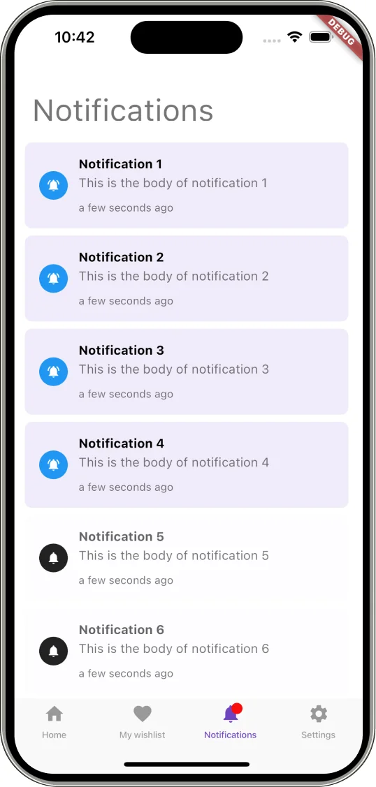 flutter push notifications template