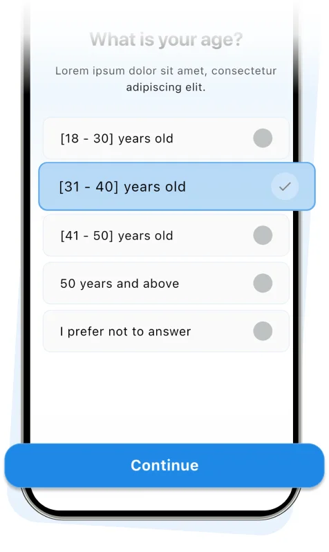 Onboarding radio question flutter widget template