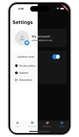 Flutter dark and light mode template