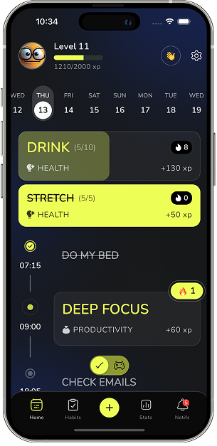 Kubbo habit tracking app screenshot