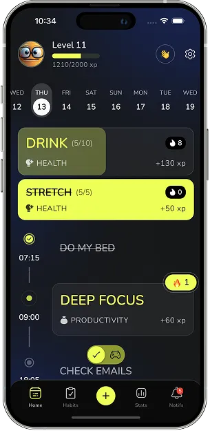 Kubbo habit tracking app screenshot