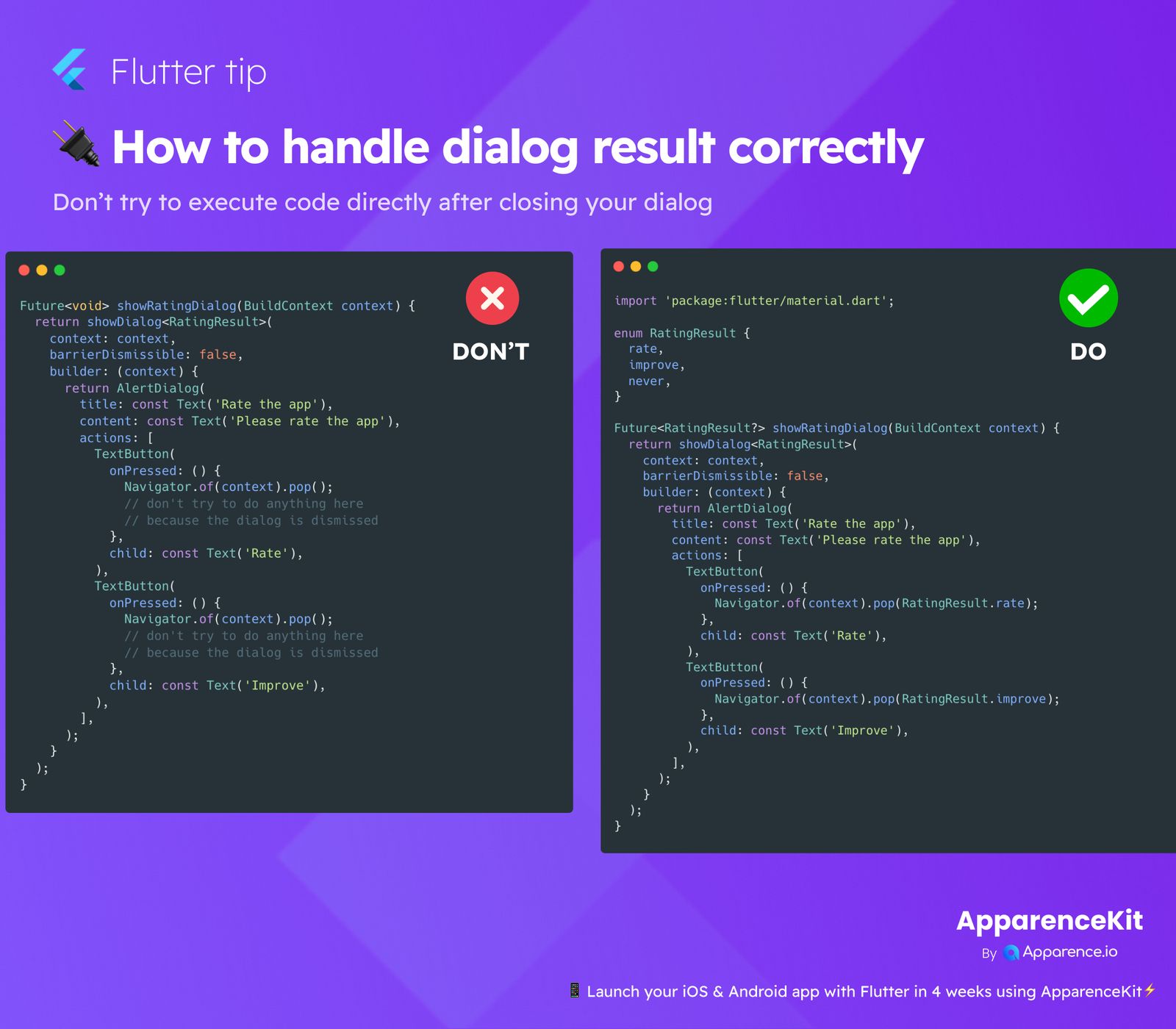 How to handle dialog result correctly  blog card image