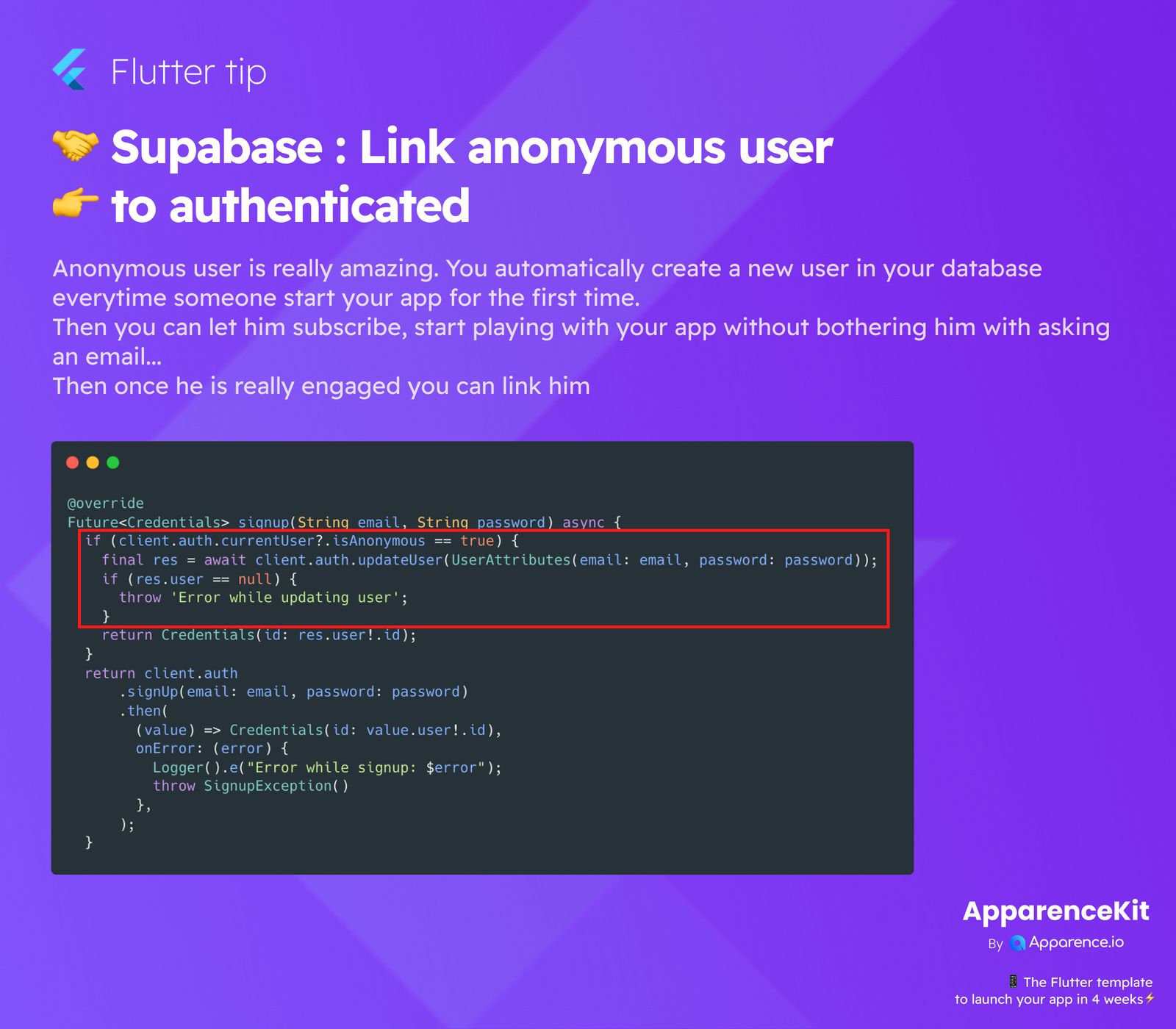 Supabase : Link anonymous user to authenticated  blog card image