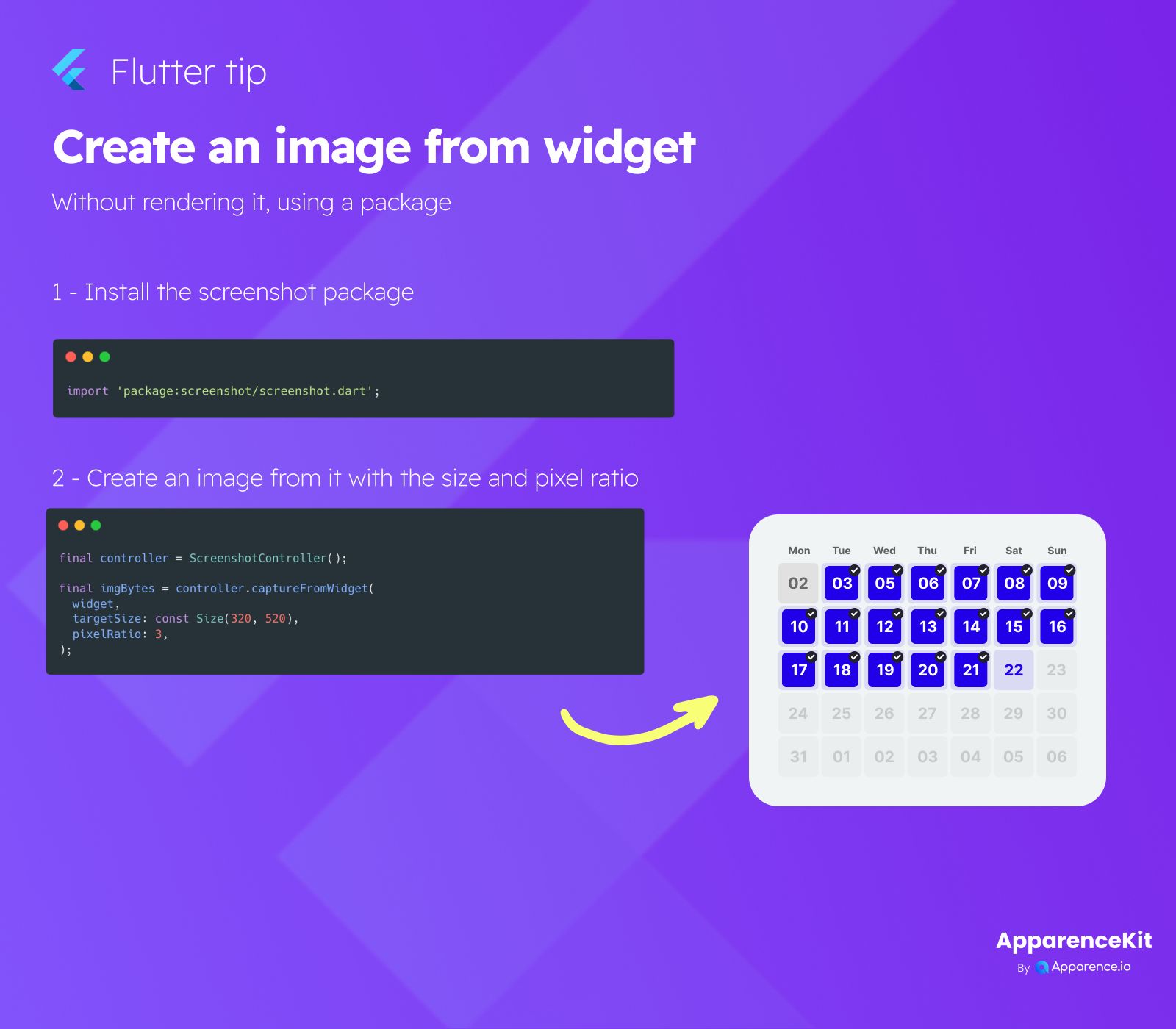 Create an image from widget (using package)  blog card image
