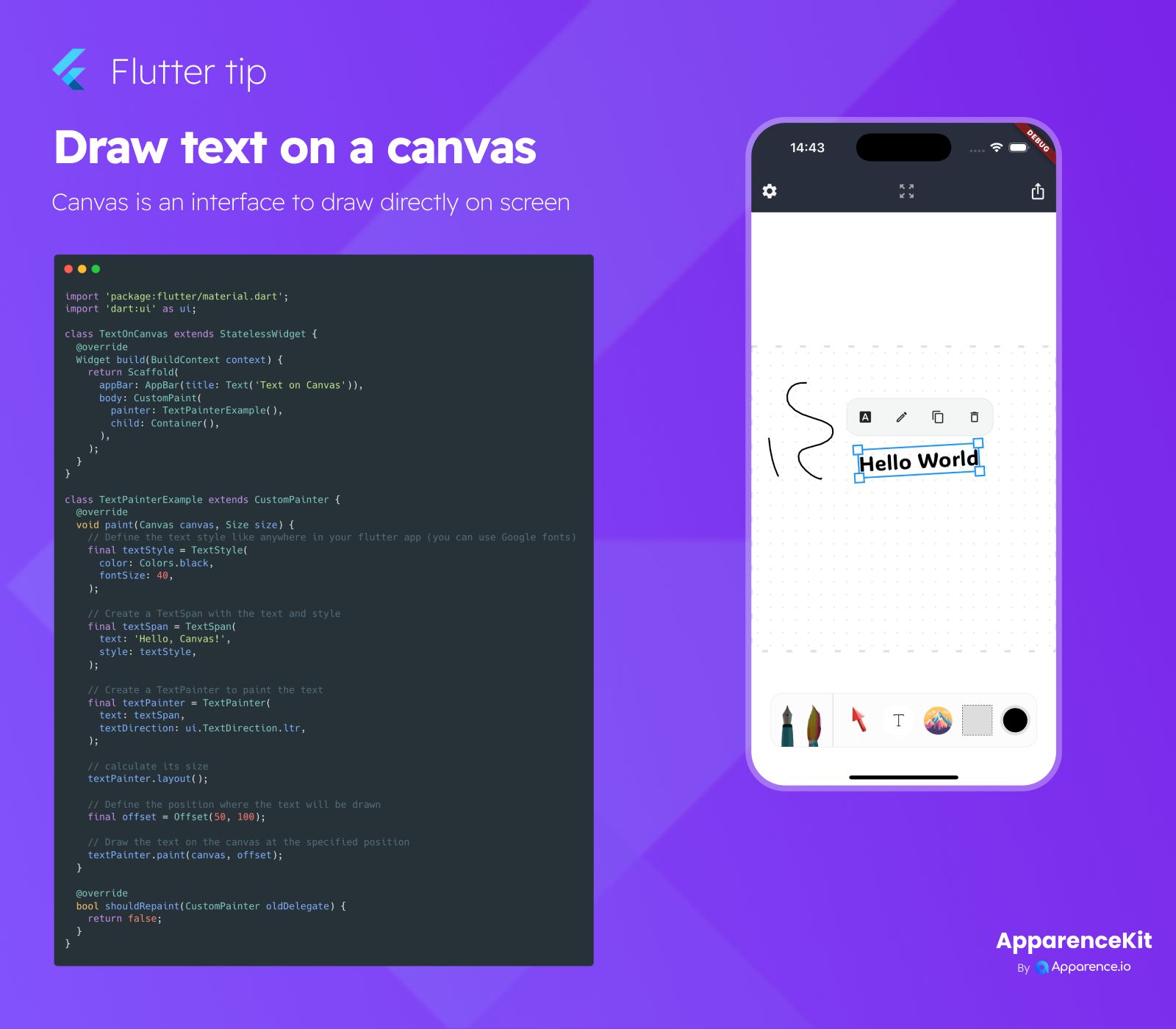 Draw text on a canvas  blog card image