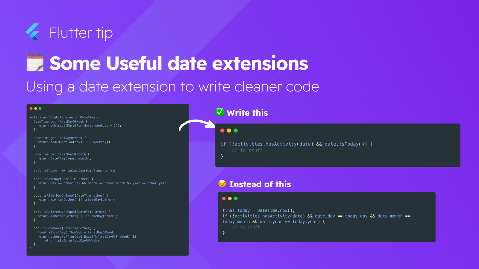 Flutter tips: some useful date extension methods  blog card image